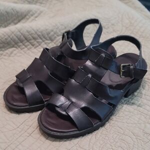 Joe Boxer Black Leather Sandals
